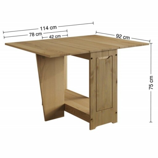 A beautifully crafted wooden folding dining table with a butterfly leaf design.