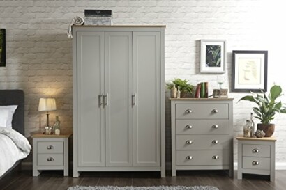 GFW Lancaster Grey or Cream 3 or 4 Piece Bedroom Sets