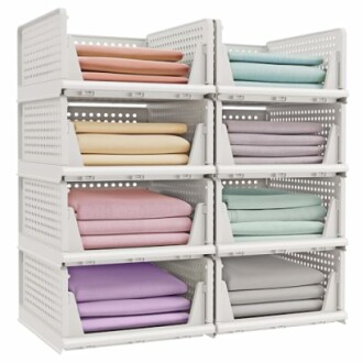 SONGMICS Stackable Wardrobe Storage